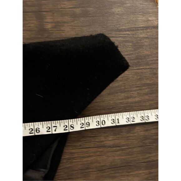LRA Asymmetrical Black Wool Blend Open Front Coat Size M Waterfall Fall - Picture 10 of 10
